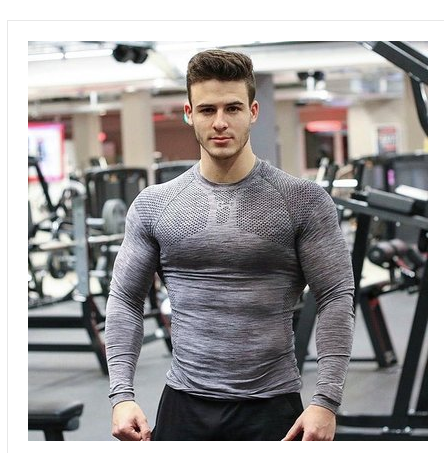 Long-sleeved tights fitness clothes sports tops high-elastic