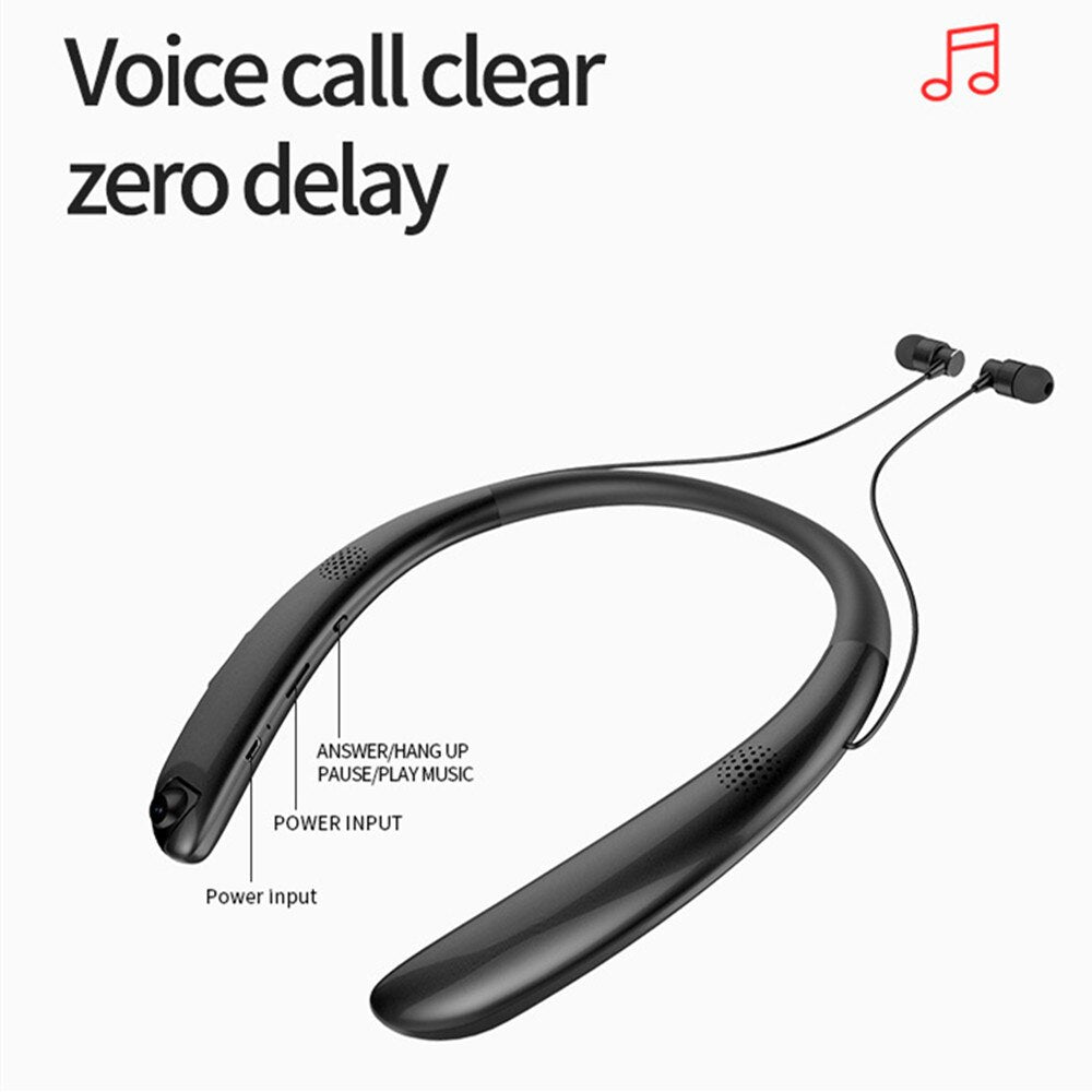 Bluetooth Headphones Stereo Sports Retractable