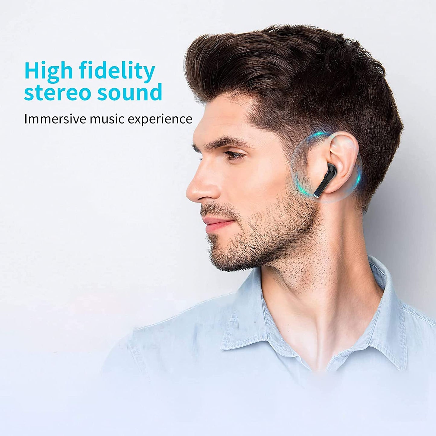 Wireless earbuds with battery display sweat proof for sport hand free earphone
