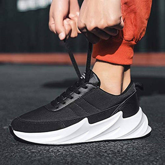 Elegant Black Mesh Solid Sports Shoes For Men