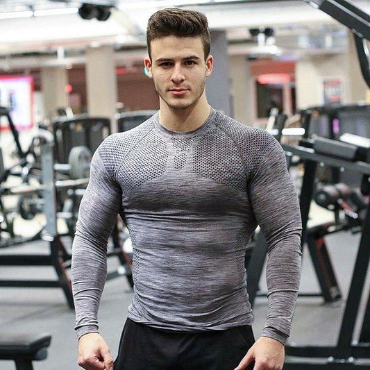 Long-sleeved tights fitness clothes sports tops high-elastic