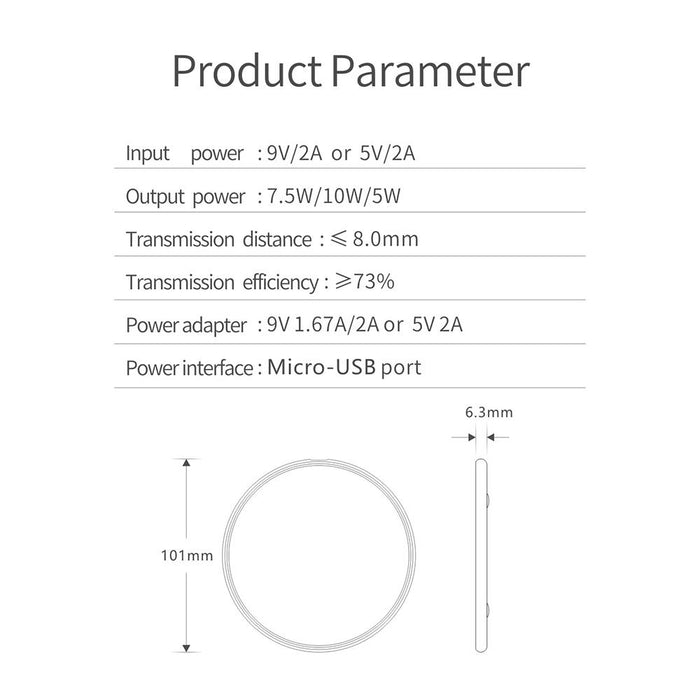 10W Qi Mobile Phone Portable Fast Wireless Charger-SP