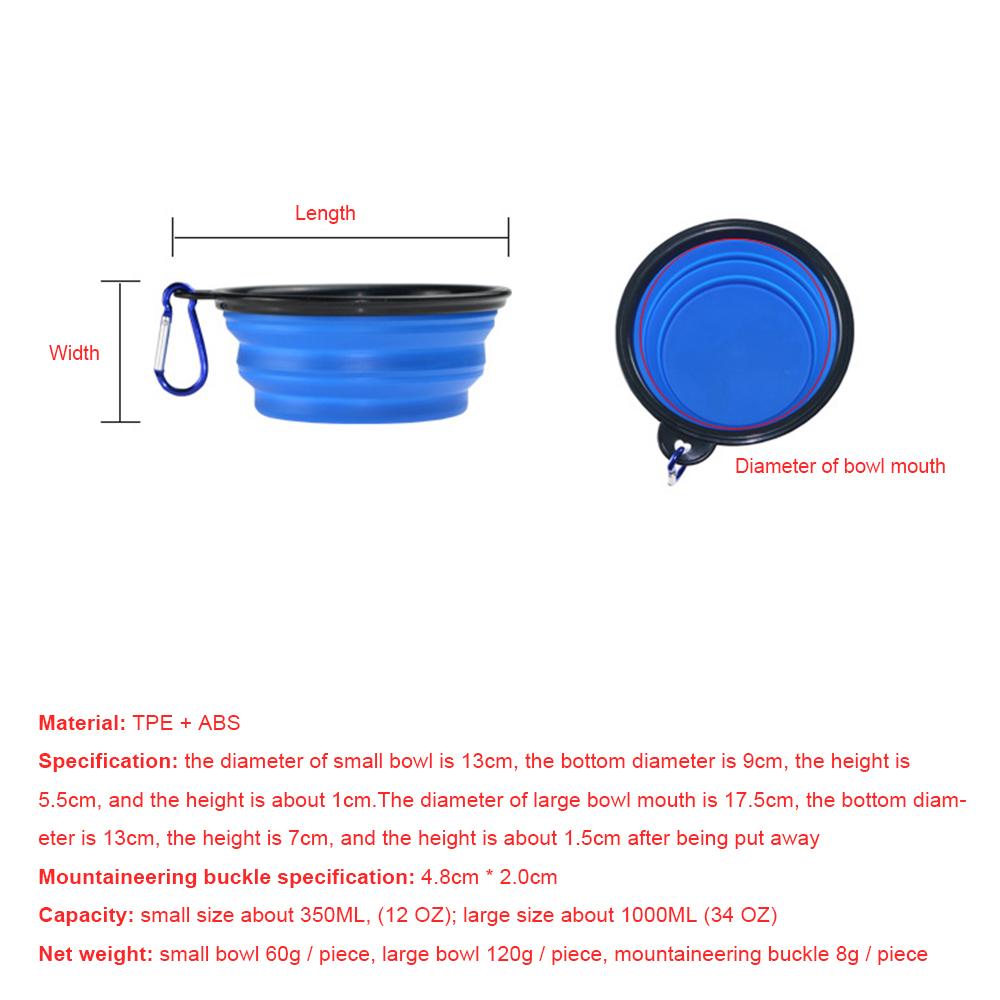 Pet Bowl Silicone Collapsible Reusable Portable for Pet Feeding SP
