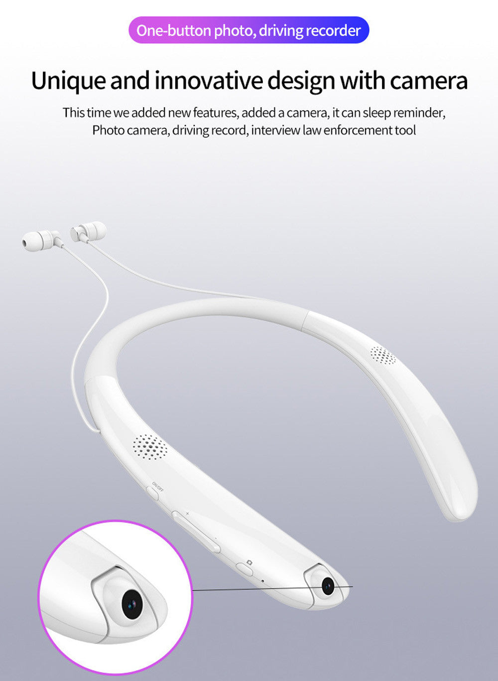 Bluetooth Headphones Stereo Sports Retractable