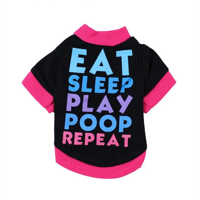 Quality Color Letter Pet Cat Dog Clothes Shirt EAT