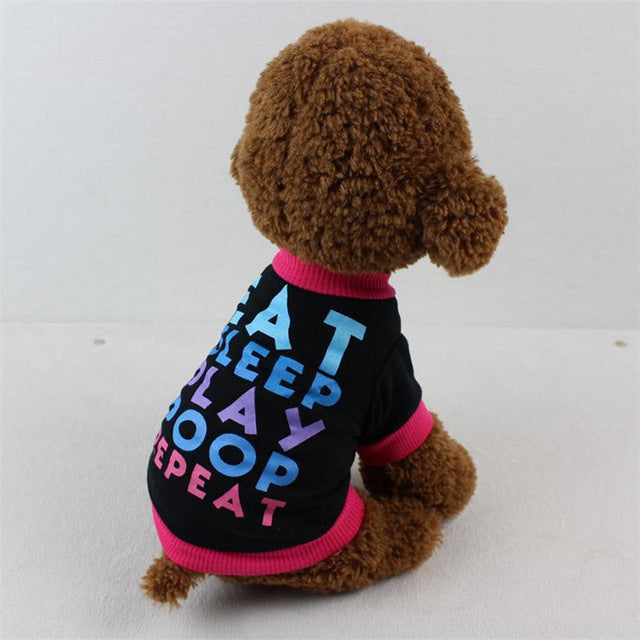 Quality Color Letter Pet Cat Dog Clothes Shirt EAT