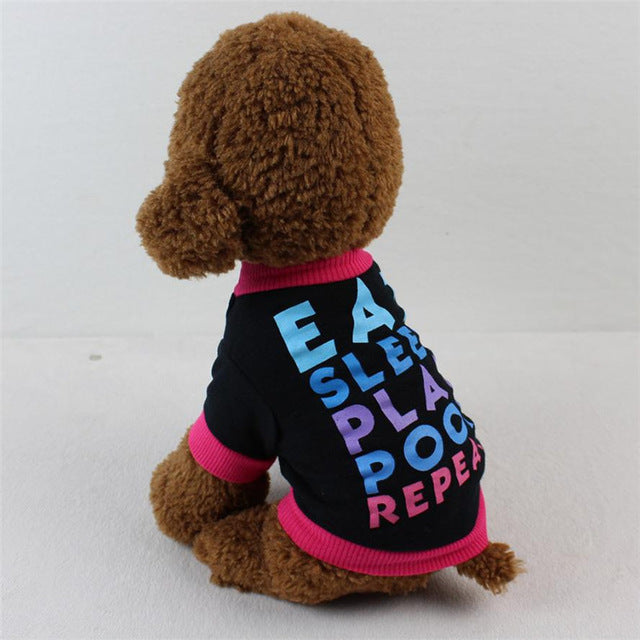 Quality Color Letter Pet Cat Dog Clothes Shirt EAT
