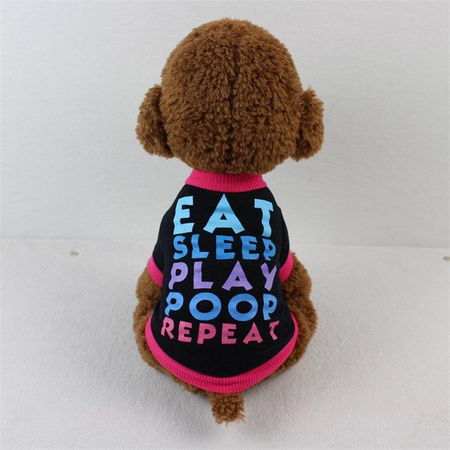 Quality Color Letter Pet Cat Dog Clothes Shirt EAT