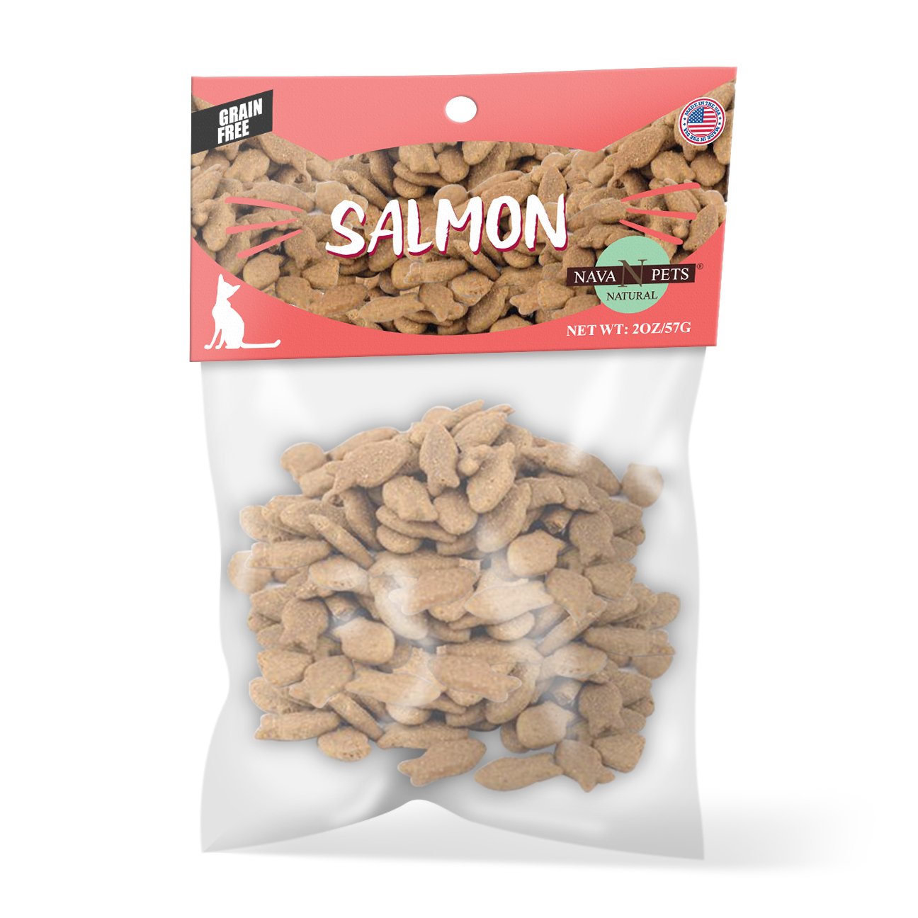Nava Pets Wild Salmon Grain-Free Cat Treats - 2OZ