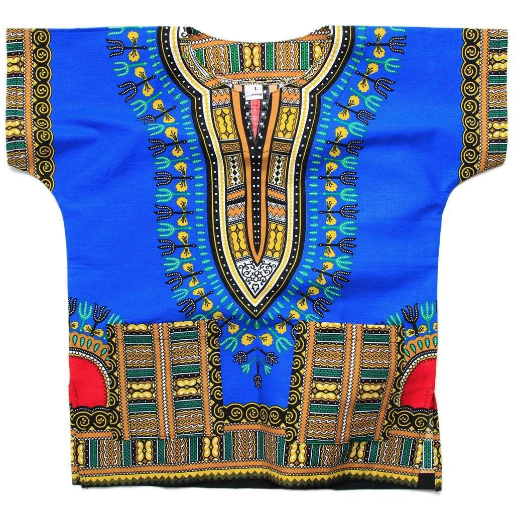 African Kids' Blue Dashiki casual Shirt children  Clothing and Fashion