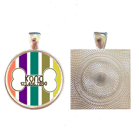 Autumn Stripes Pet ID Tag